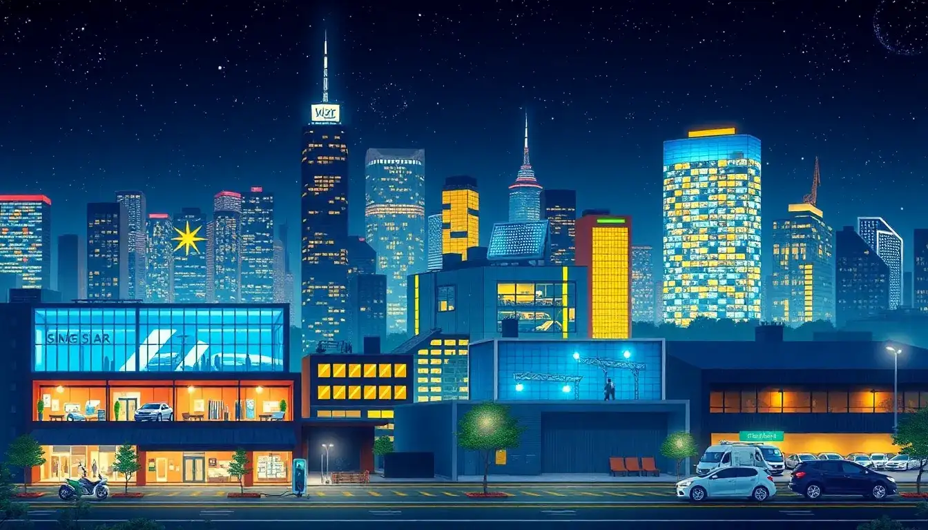 What are the main applications for night solar panels in commercial settings