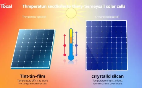 How does the temperature coefficient of thin-film solar panels compare to crystalline silicon panels