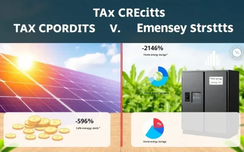 How does the tax credit for energy storage systems compare to that for solar panels