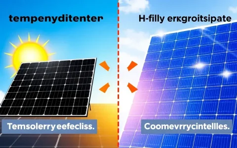 How does the temperature coefficient compare between monocrystalline and polycrystalline solar panels