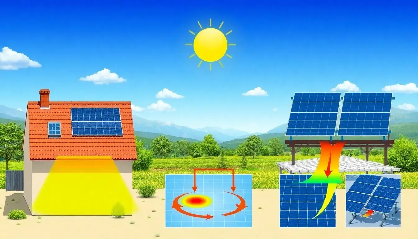 How does the installation method of solar panels affect their temperature