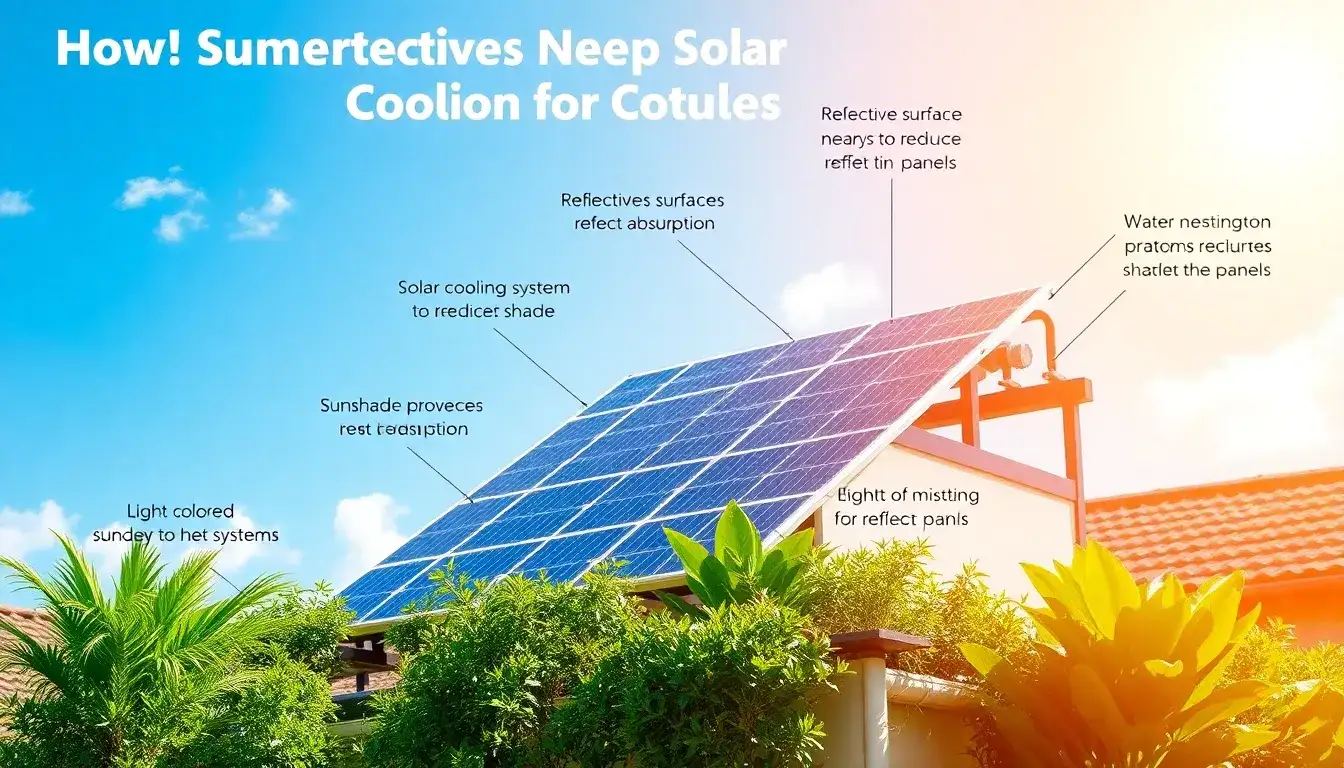 What are the best practices for keeping solar panels cool in hot climates