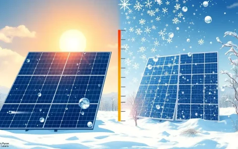 How does the temperature coefficient affect the energy output of solar panels in extreme weather conditions