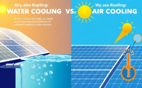 What are the main benefits of using water cooling over air cooling for solar panels