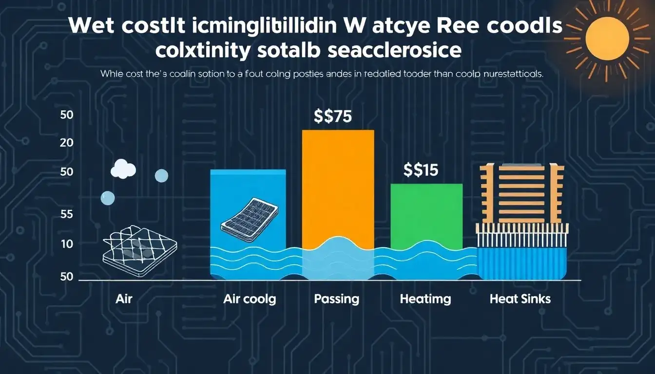 How does the cost of implementing a water cooling system for solar panels compare to other cooling methods