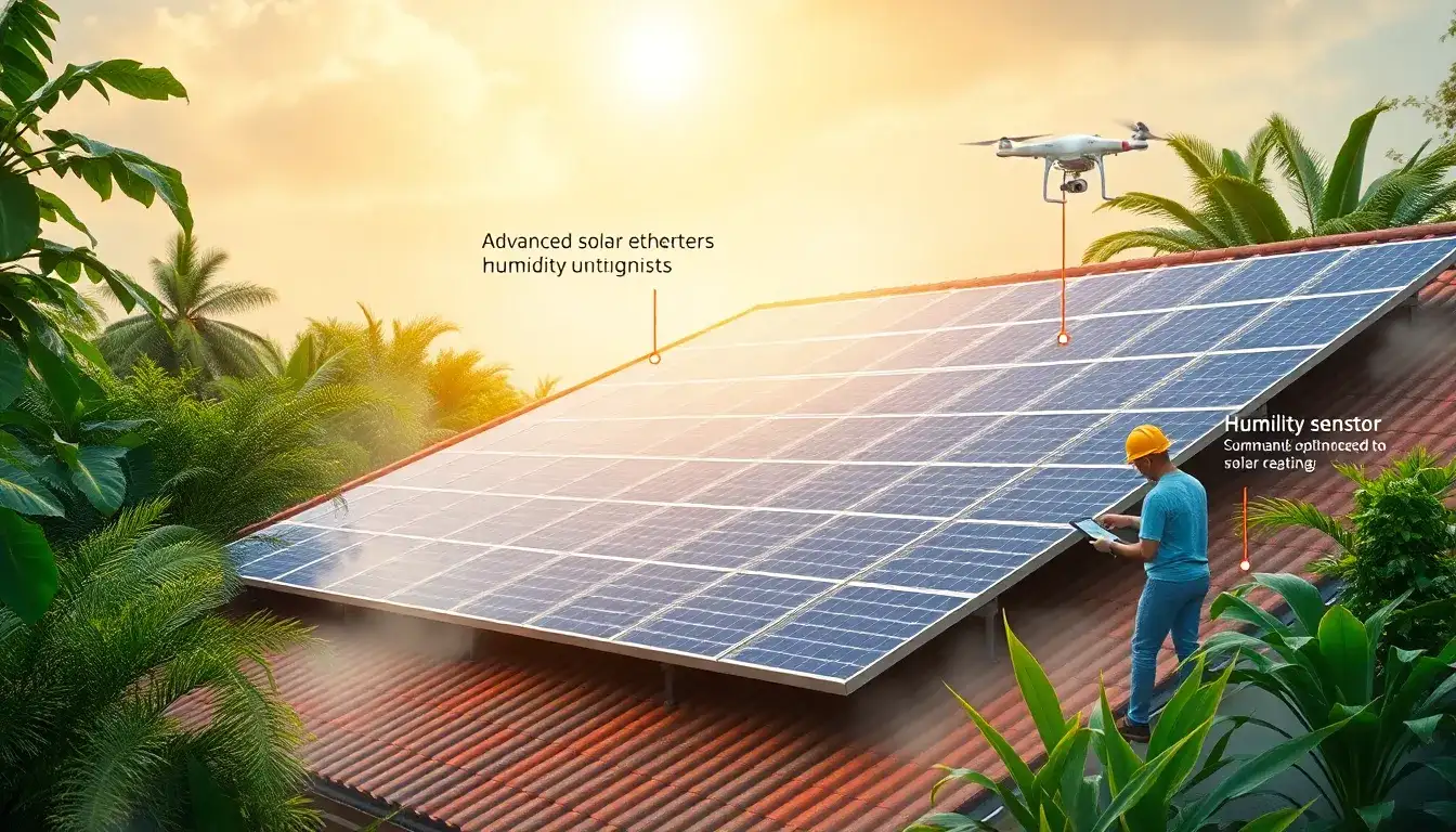 How can I mitigate the effects of humidity on my solar panels