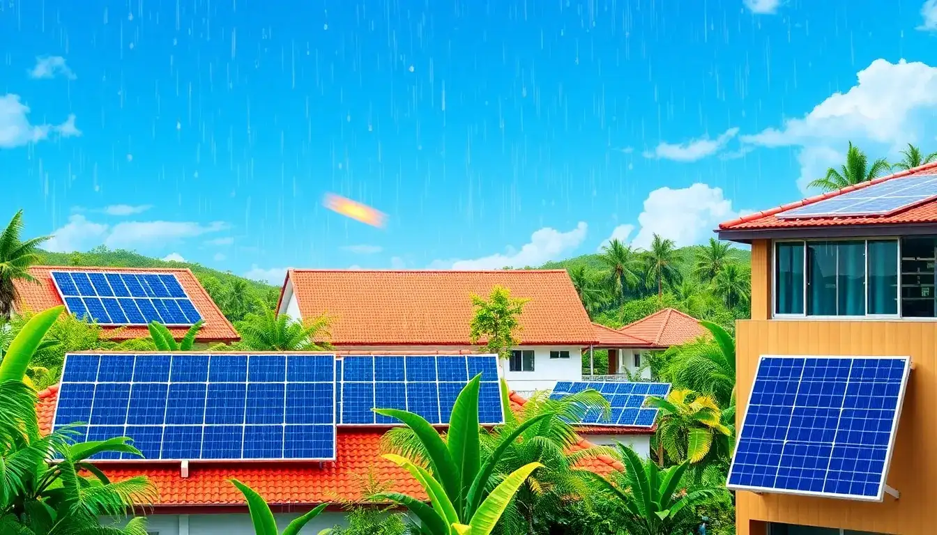 Are there specific types of solar panels that perform better in humid climates