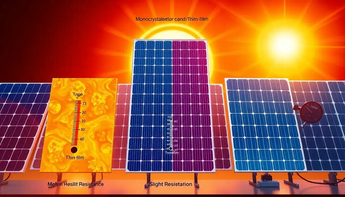 Are there specific solar panel materials that better withstand high temperatures