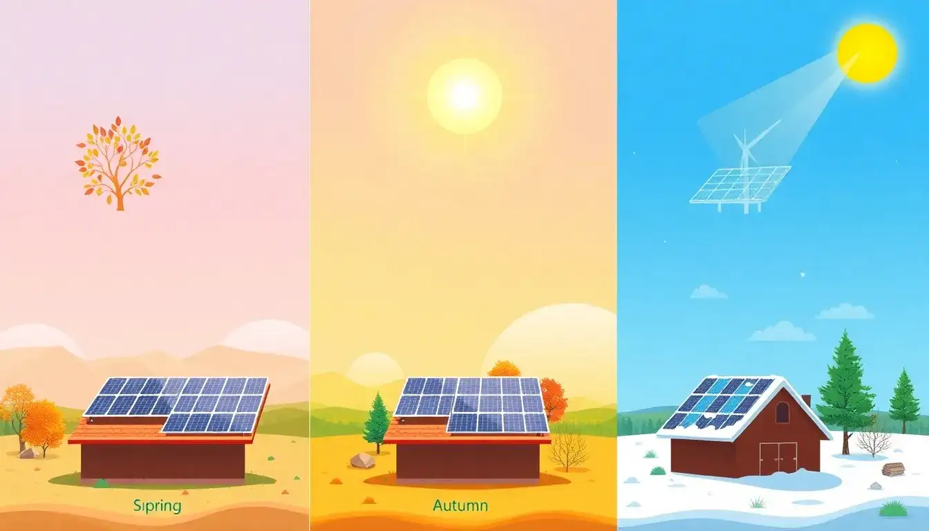 How does the orientation of solar panels impact their efficiency in different seasons