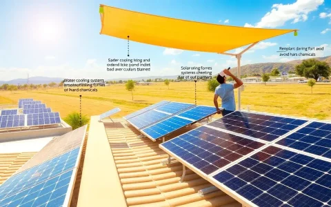 What are the best practices for maintaining solar panel efficiency in hot climates