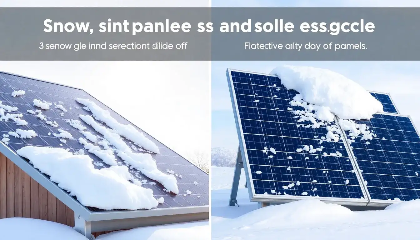 How does the angle of solar panels affect their ability to withstand snow and debris