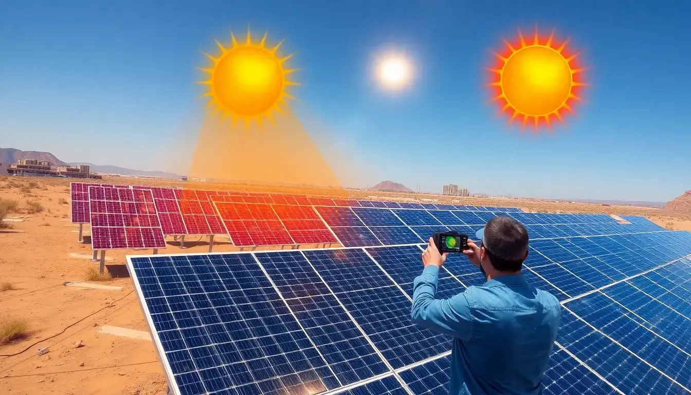 Can adjusting the tilt of solar panels help mitigate the effects of high temperatures