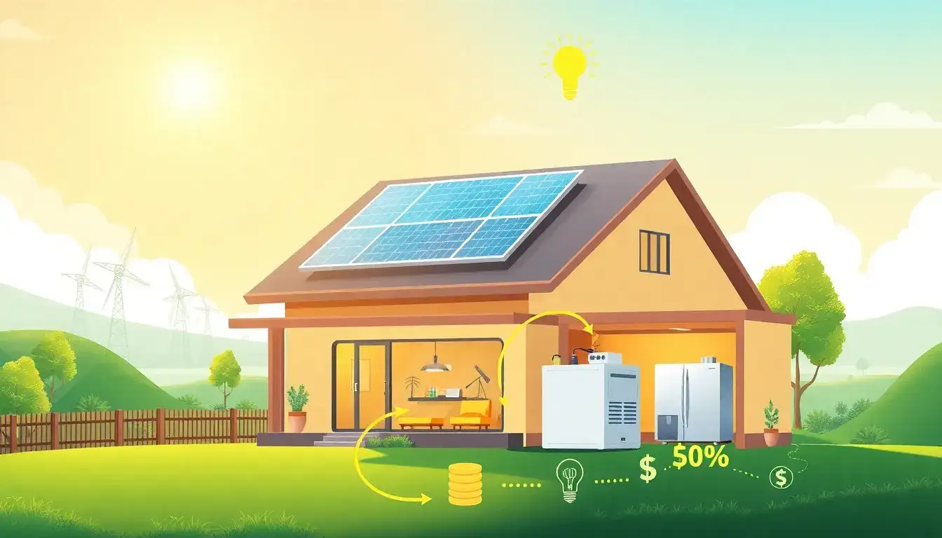 What are the cost savings associated with using solar panels and battery storage together