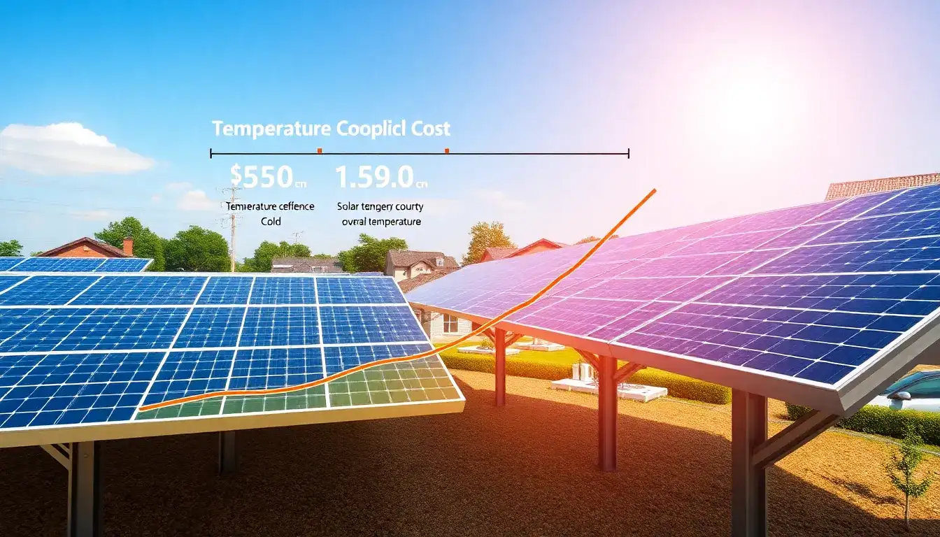 How does the temperature coefficient affect the overall cost of solar energy