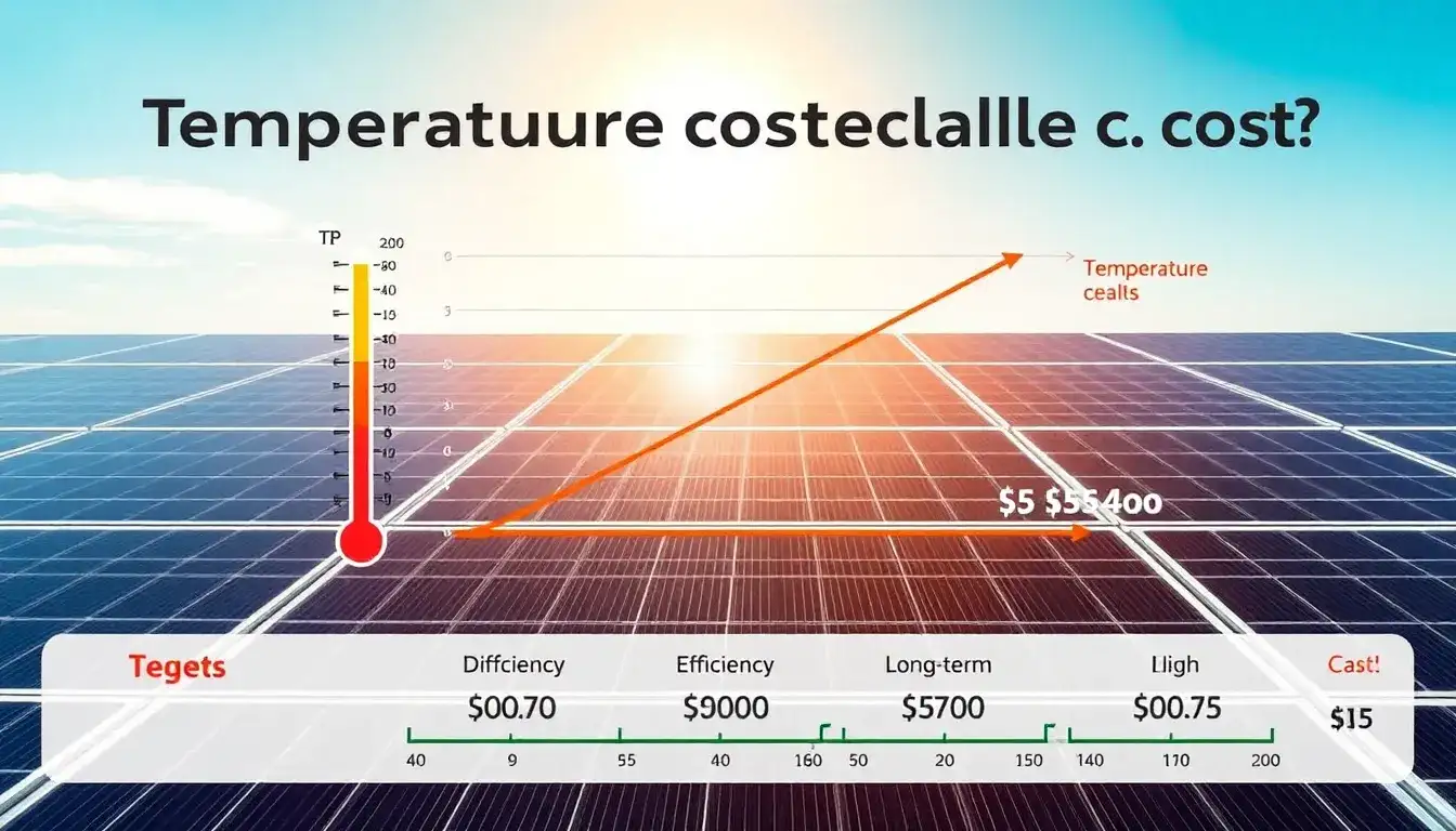 How does the temperature coefficient impact the long-term cost of solar energy
