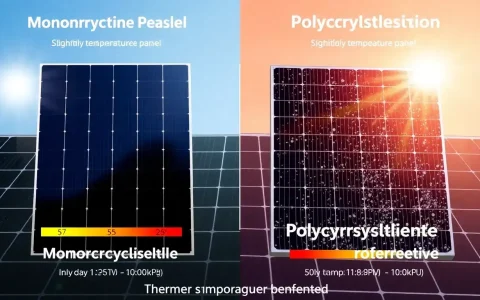 What are the differences in temperature coefficients between monocrystalline and polycrystalline solar panels