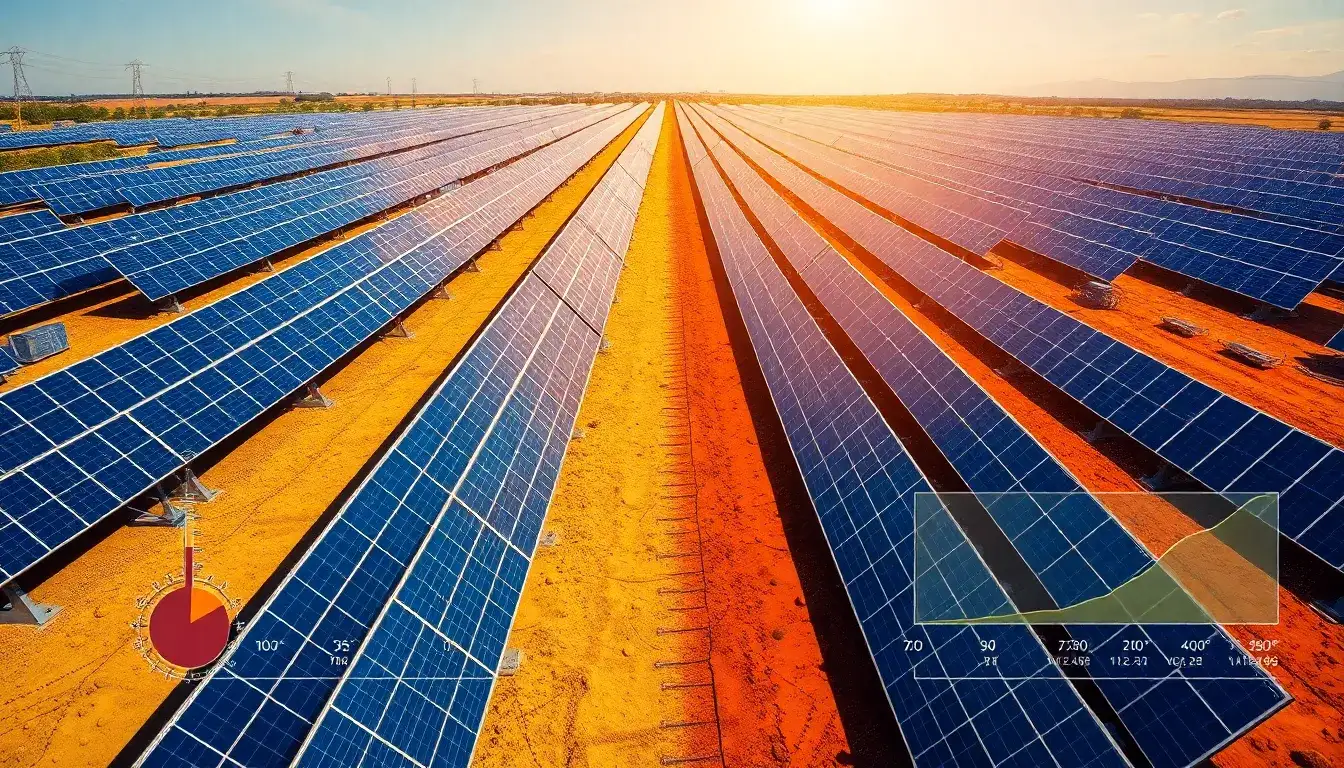 How do temperature coefficients impact the long-term energy production of solar panels