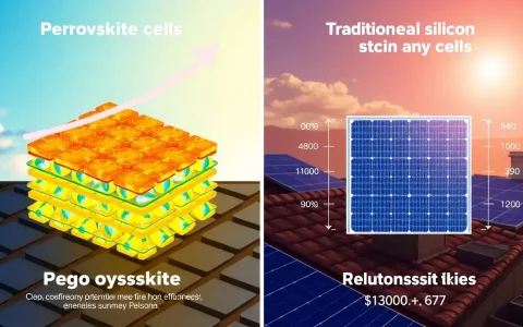 How do perovskite solar cells compare to traditional silicon-based cells in terms of efficiency and cost