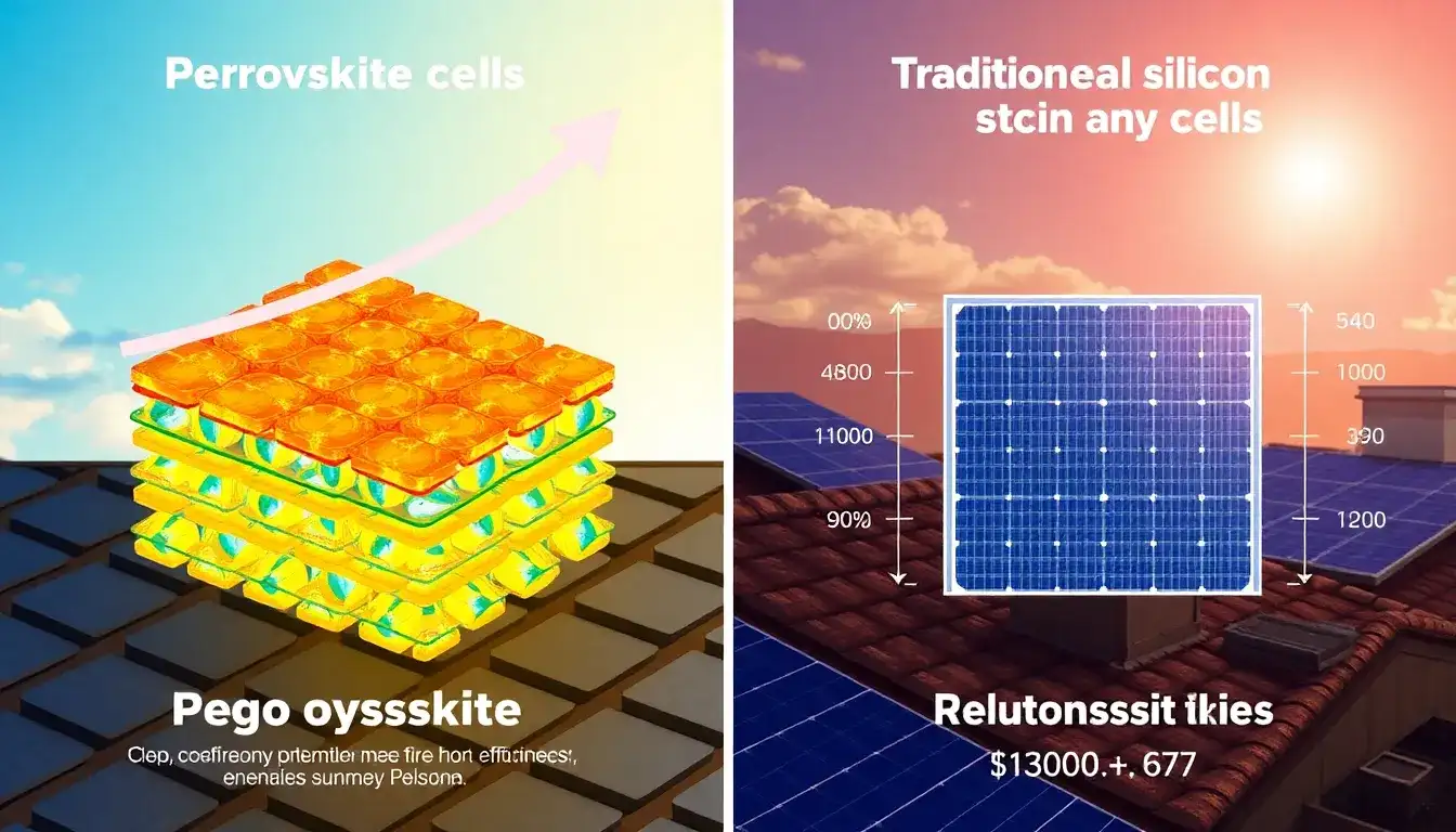 How do perovskite solar cells compare to traditional silicon-based cells in terms of efficiency and cost