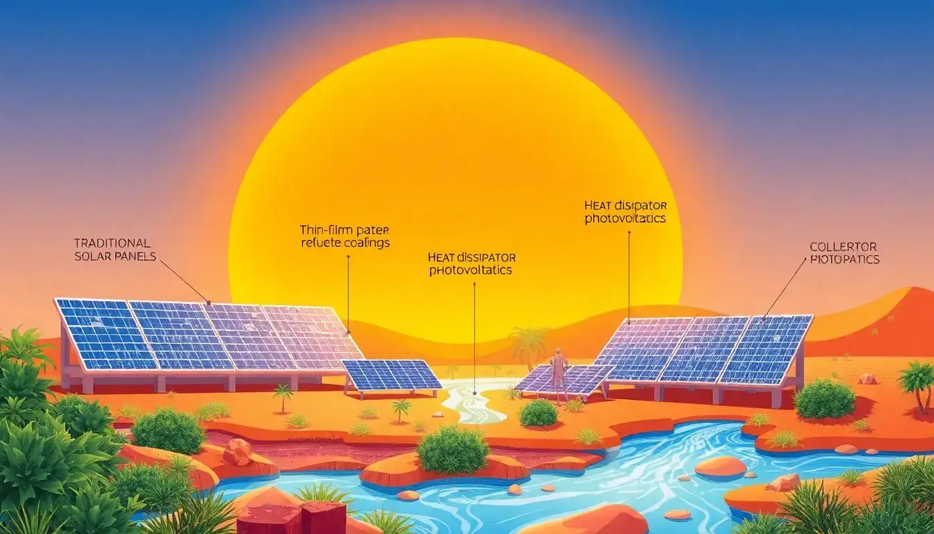 How do different types of solar panels handle high temperatures