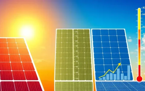How do different materials used in solar panels affect their efficiency in high temperatures