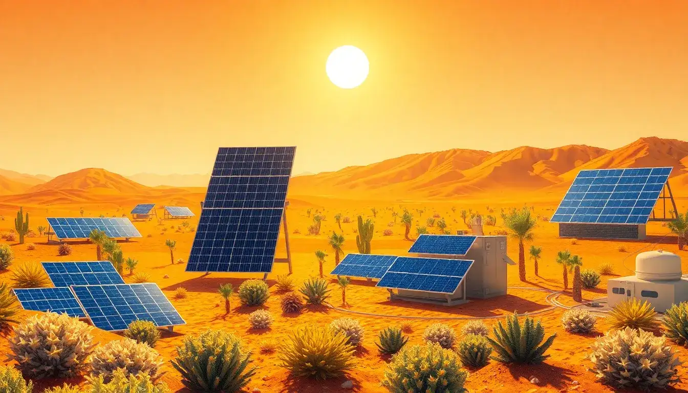 Are there any specific solar panel technologies that perform better in hot climates