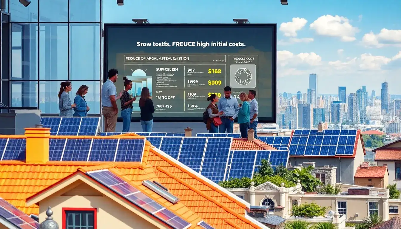 How can we address the high upfront costs of solar energy installations