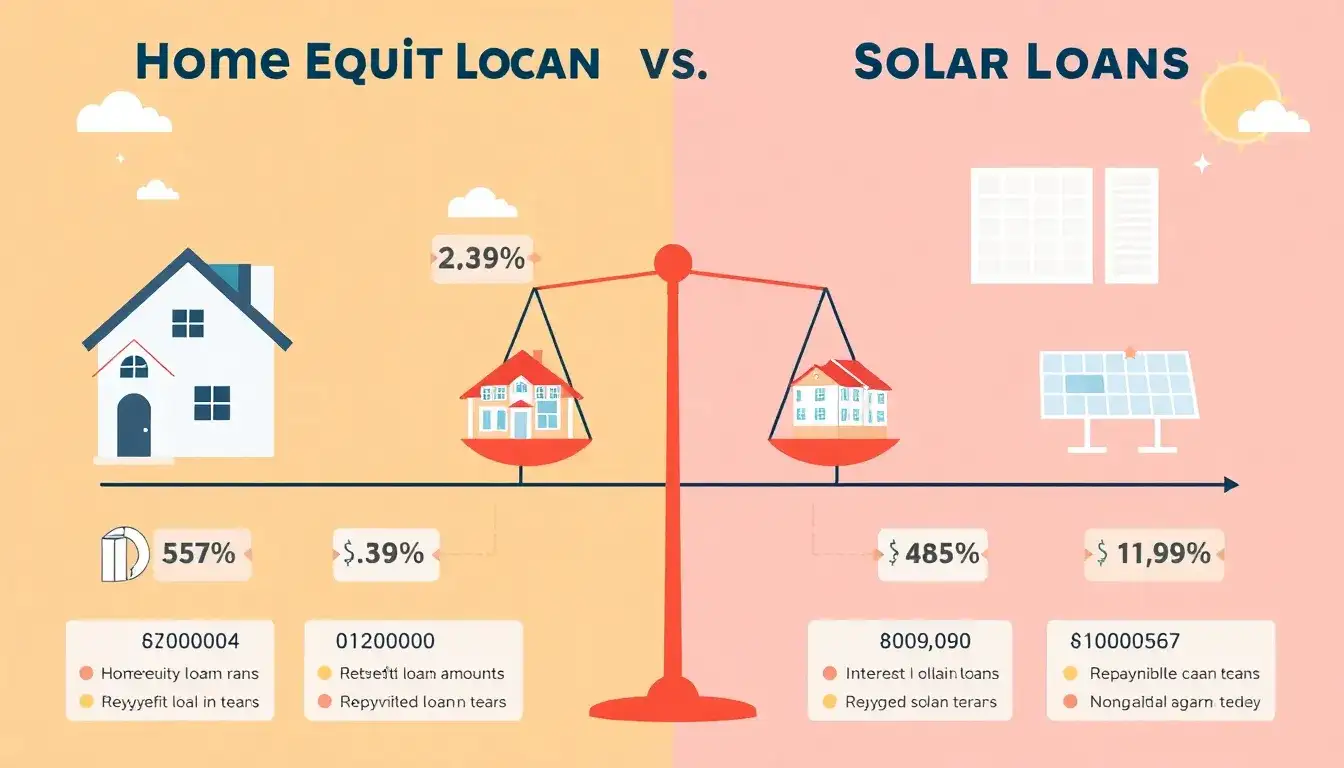 How do home equity loans compare to solar loans in terms of interest rates