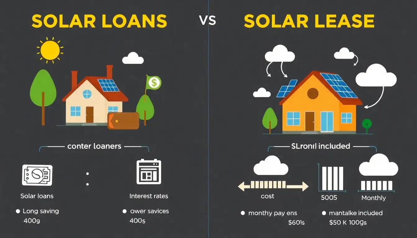 How do solar loans compare to solar leases in terms of cost and benefits
