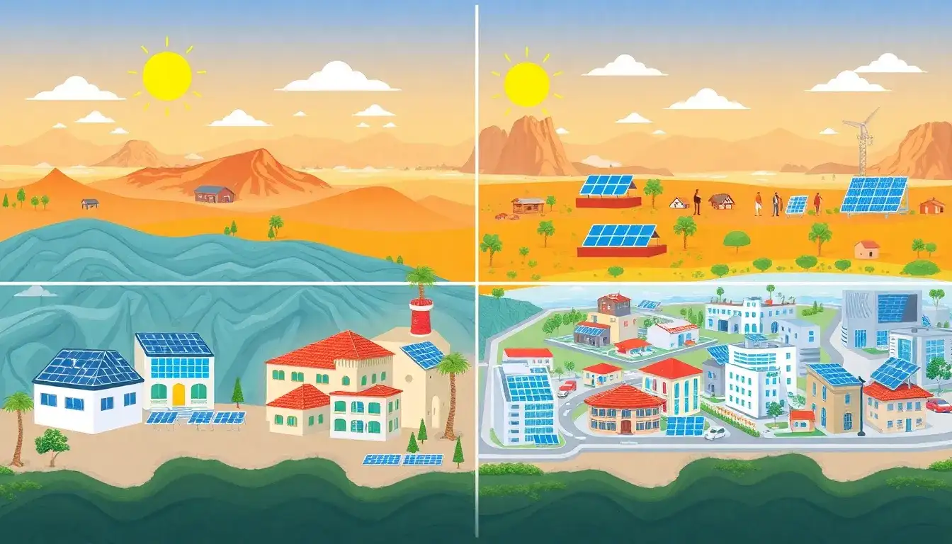 How does the break-even point for solar panels vary by region