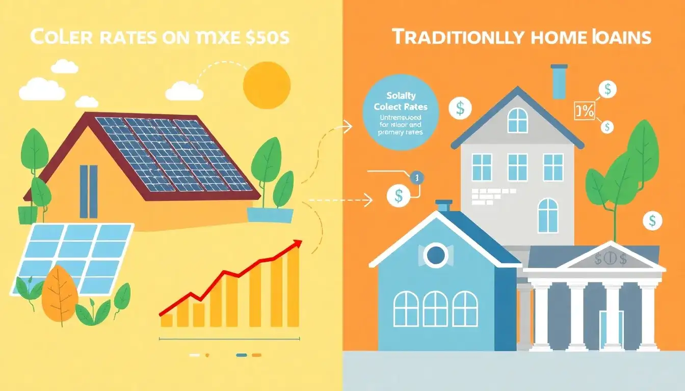How do interest rates on solar loans compare to traditional home loans