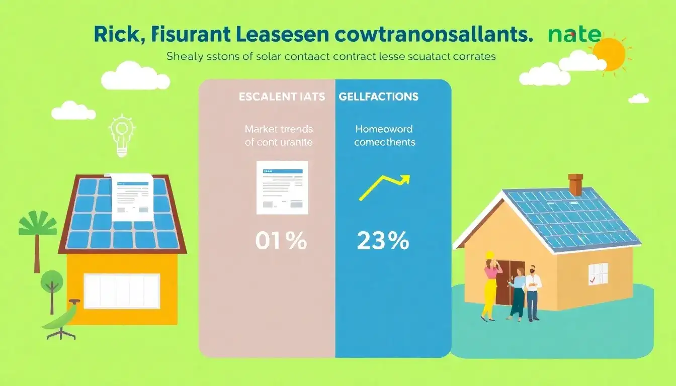 What are the typical escalation rates in solar lease contracts