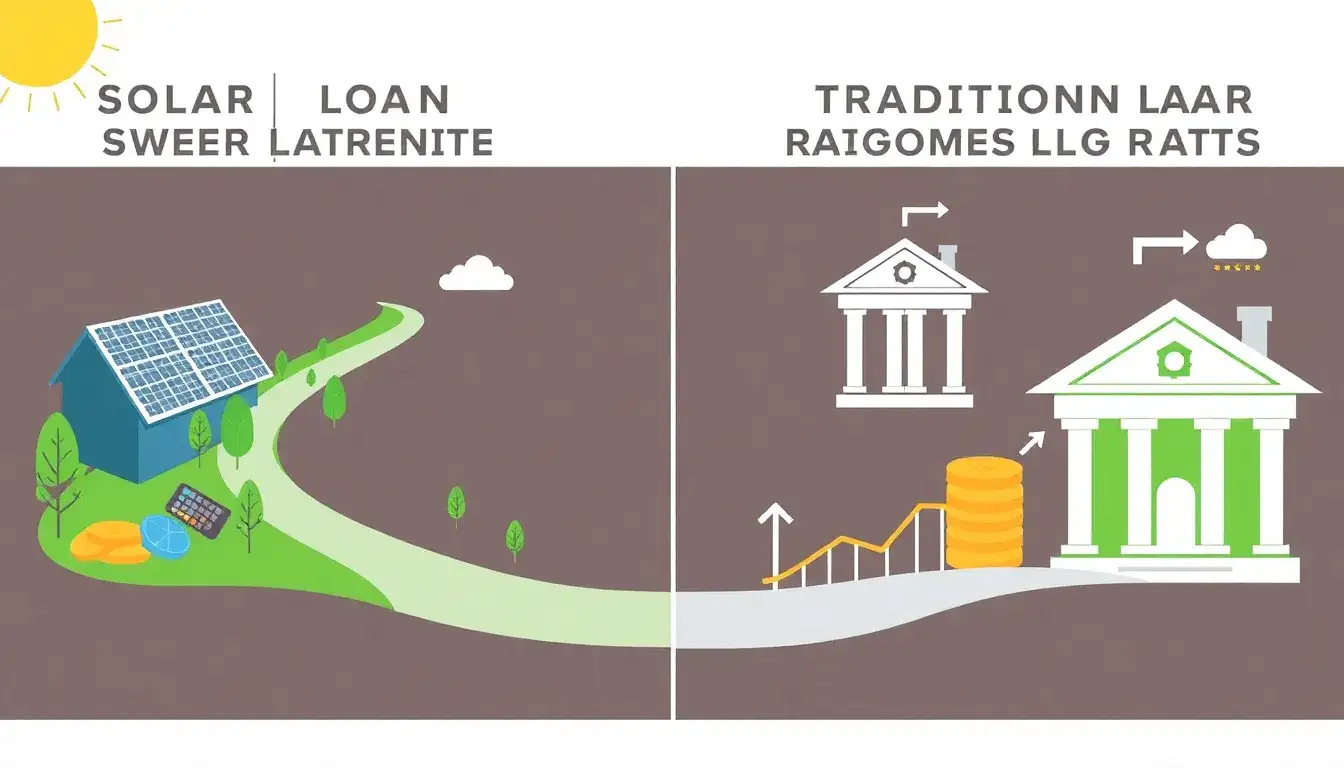 How do interest rates on solar loans compare to those on traditional home loans