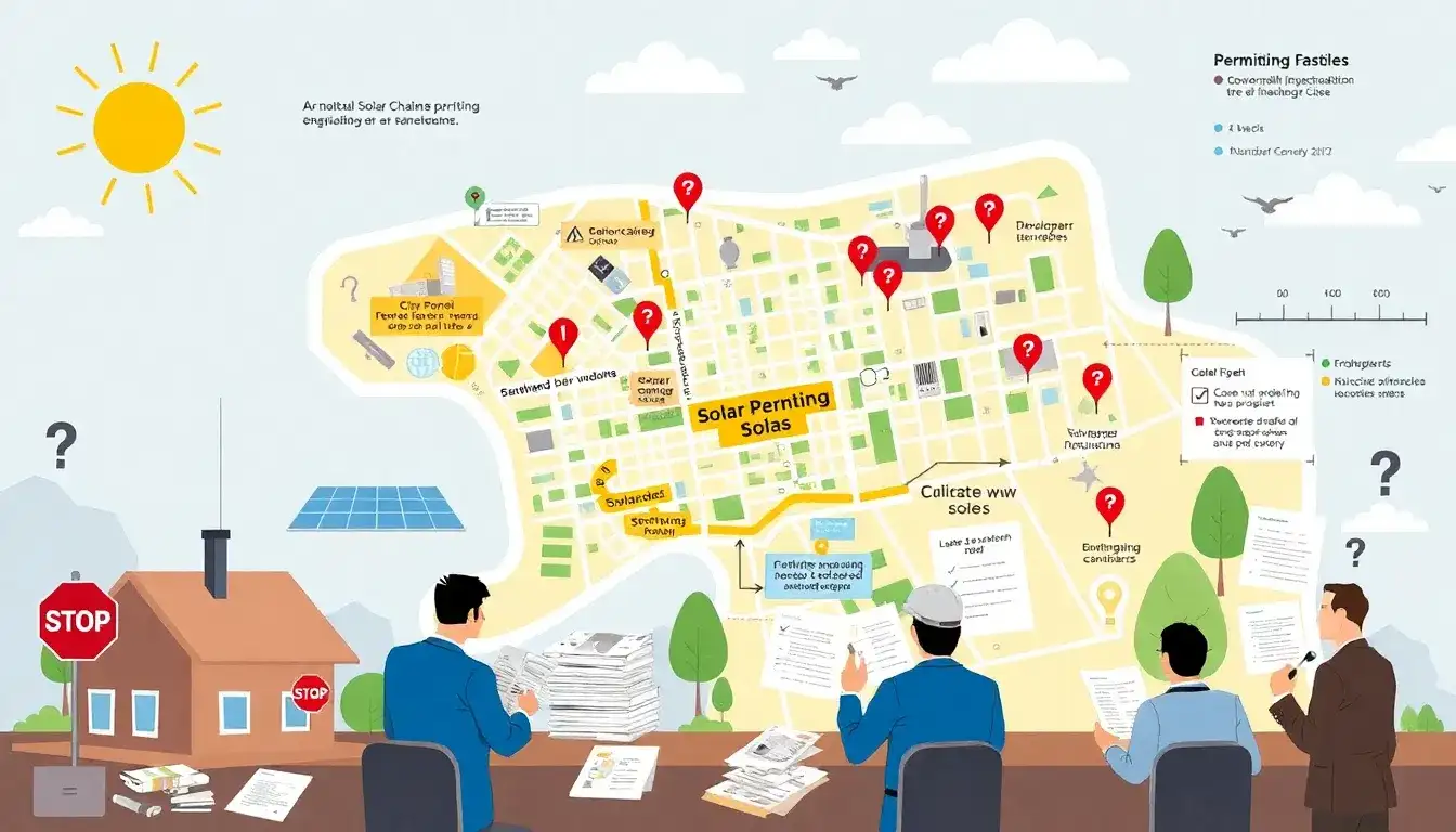 What are the most common permitting challenges for solar installations