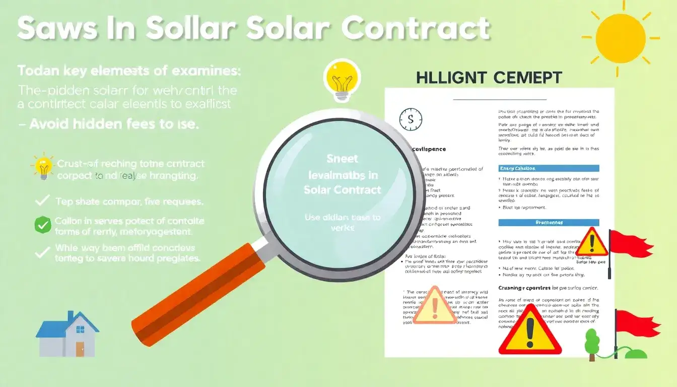 What should I look for in a solar contract to avoid hidden fees