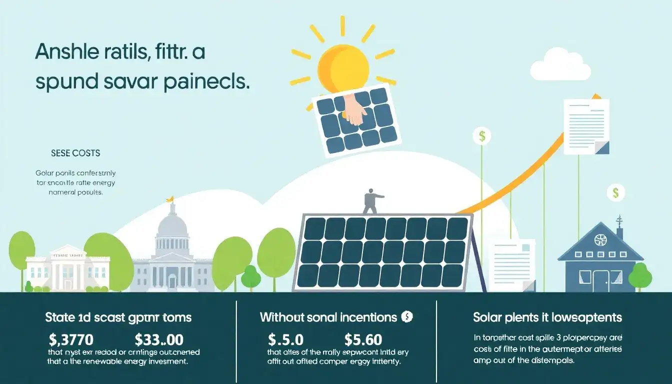 How do state and federal incentives affect the cost of solar panels