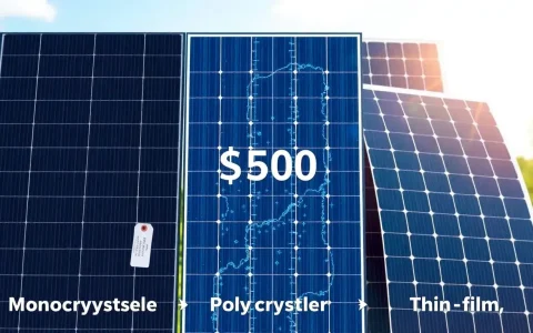 What are the main differences in cost between monocrystalline, polycrystalline, and thin-film solar panels