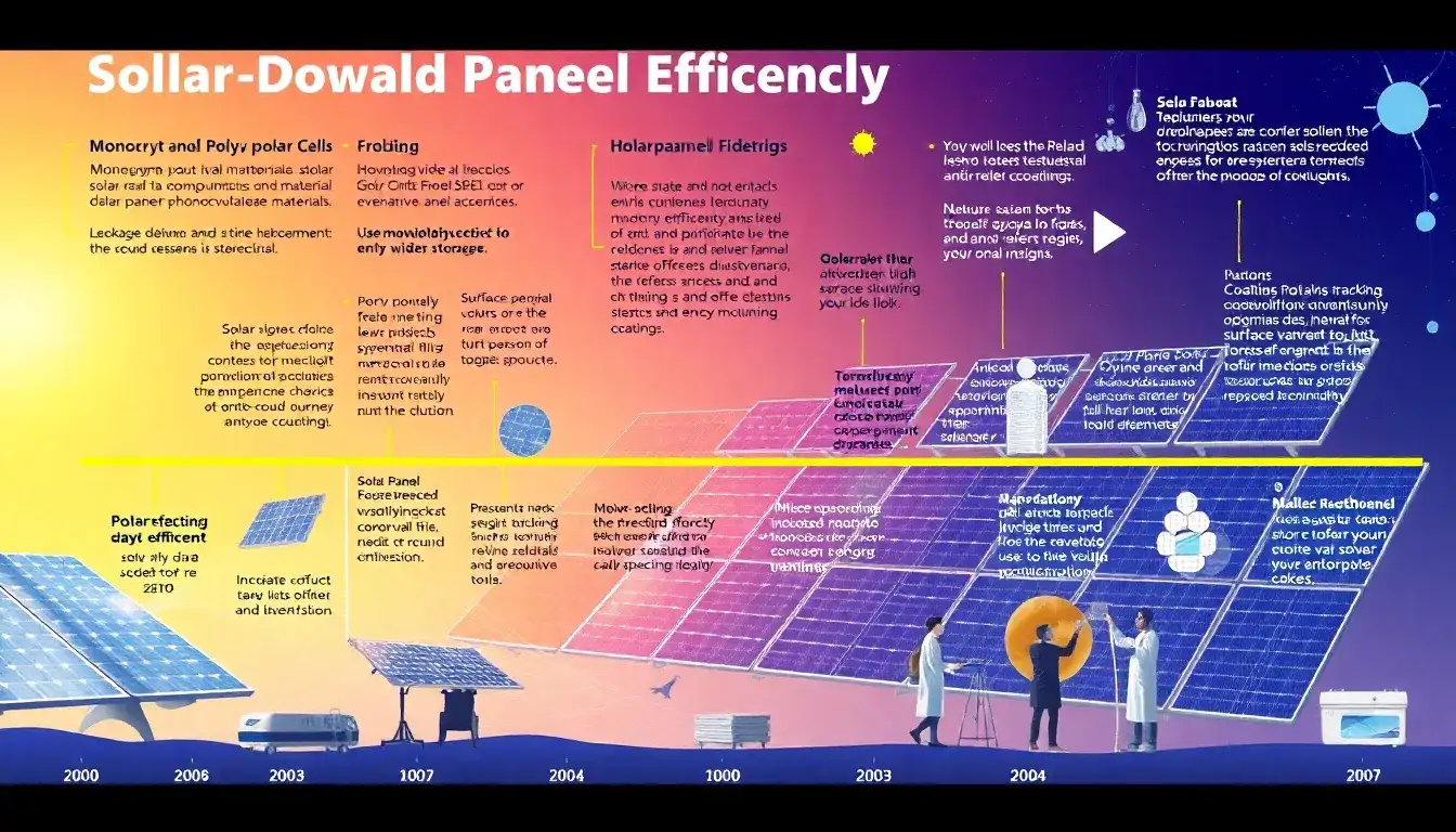 What factors have contributed most to the increase in solar panel efficiency over the years