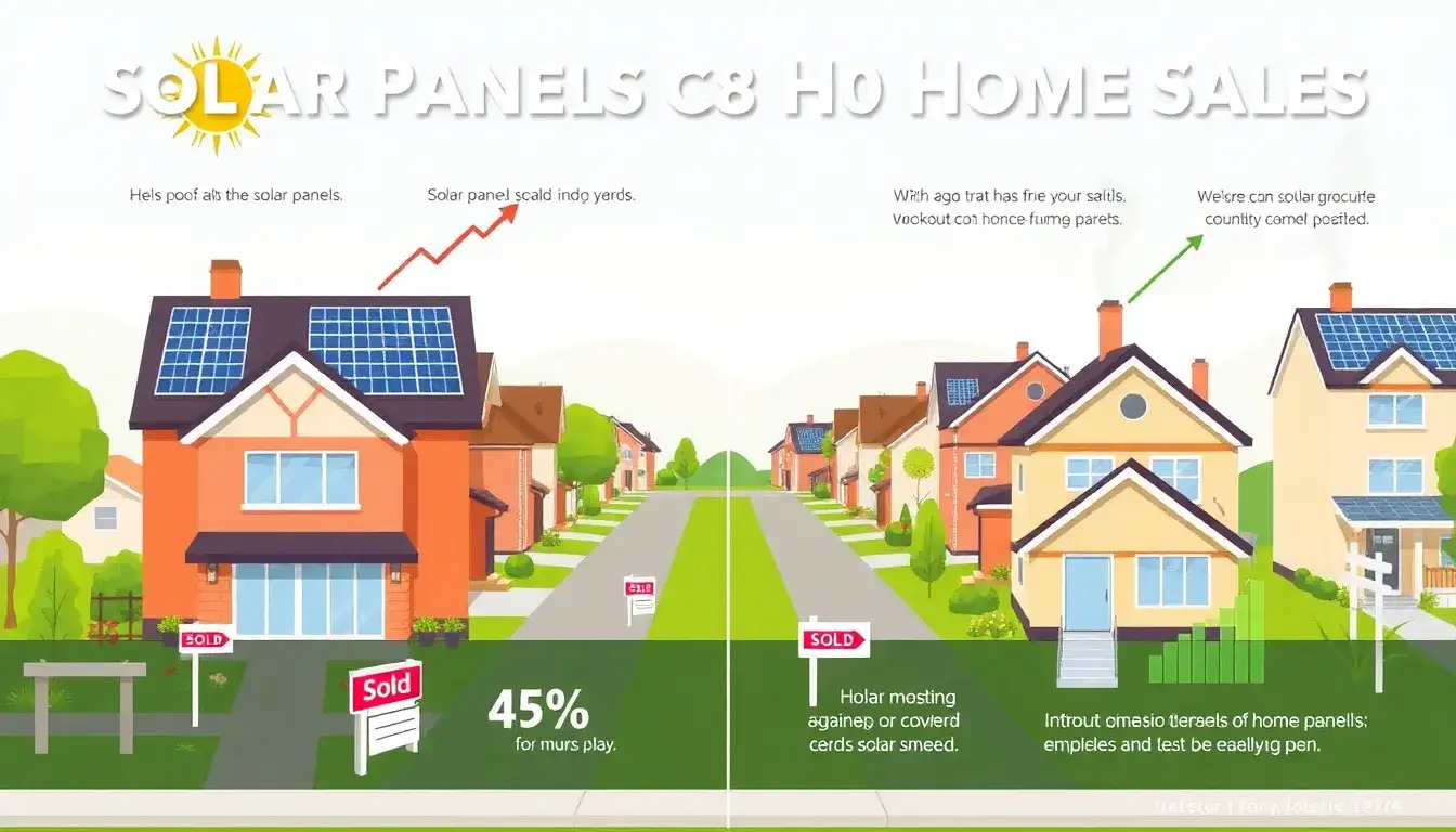 How do solar panels impact the speed at which homes sell
