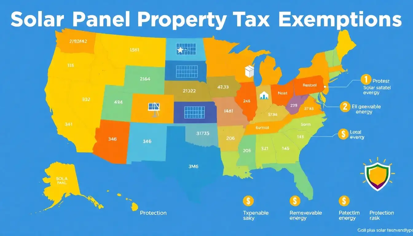 Which states offer the most generous property tax exemptions for solar panels