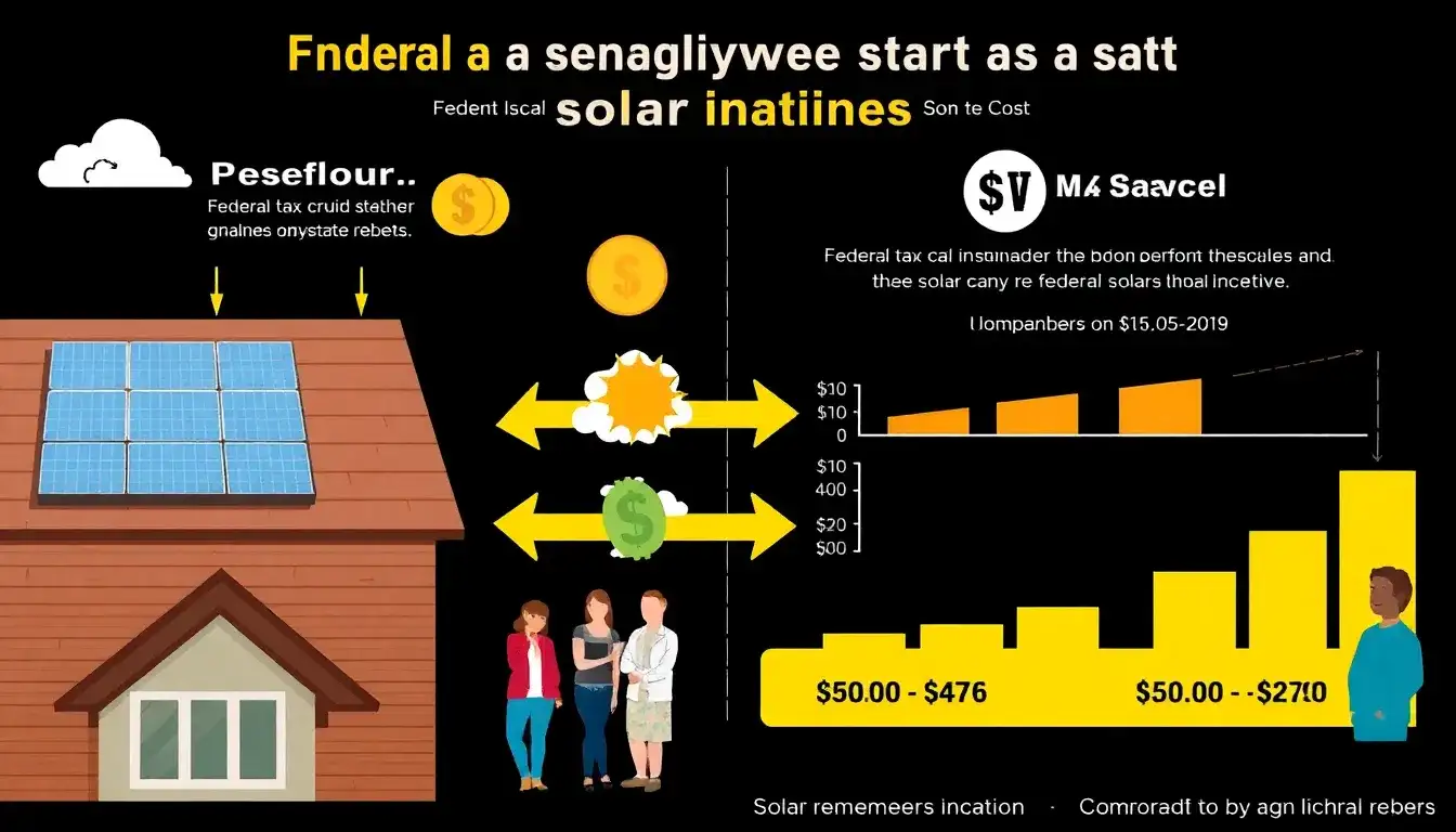 How do federal and state solar incentives combine to reduce costs