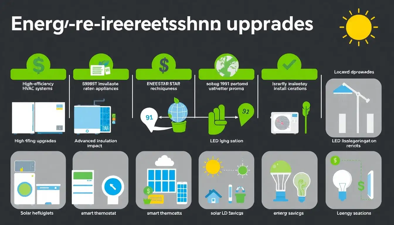 What are the specific energy-efficient upgrades eligible for rebates in Illinois