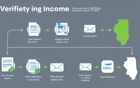 What is the process for verifying income for energy rebate programs in Illinois