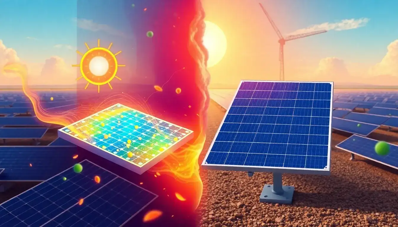 How does the efficiency of perovskite solar cells compare to traditional silicon cells under extreme temperatures