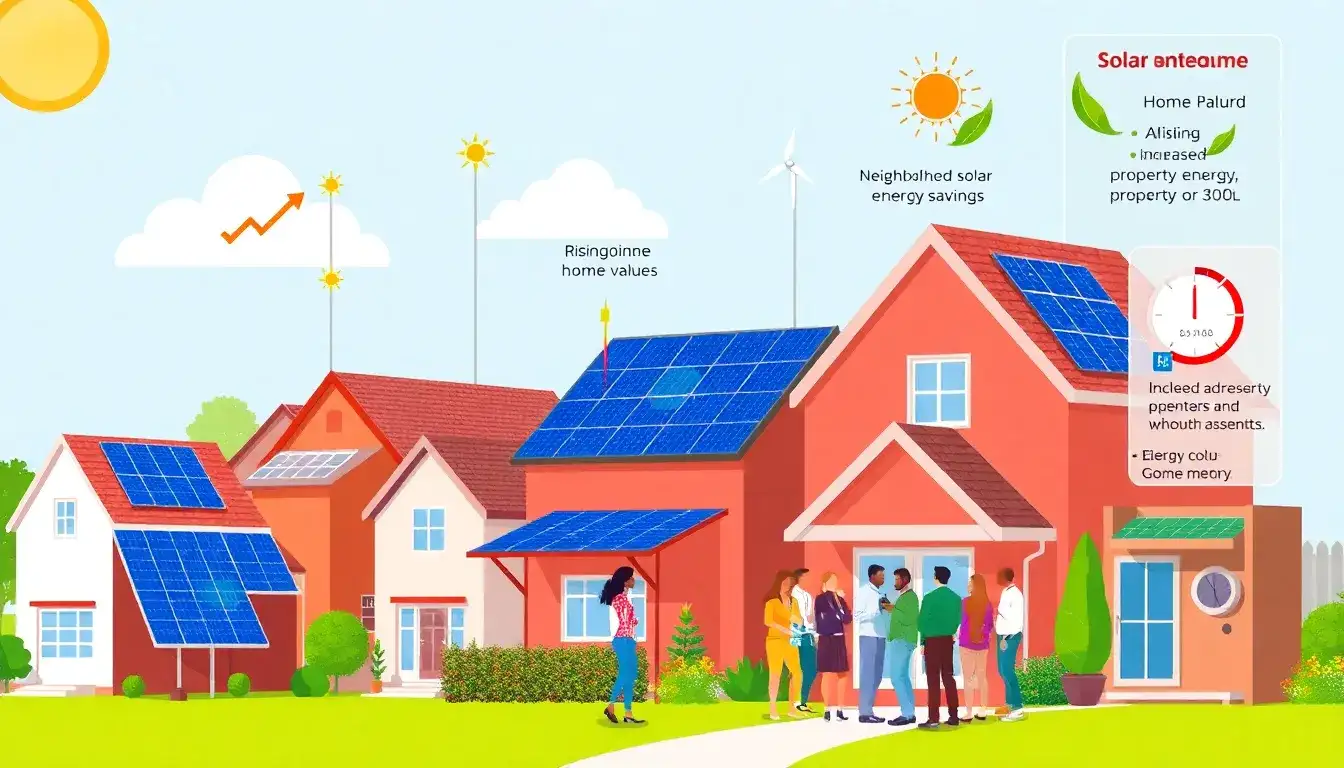 What factors influence the added value of solar panels on a property