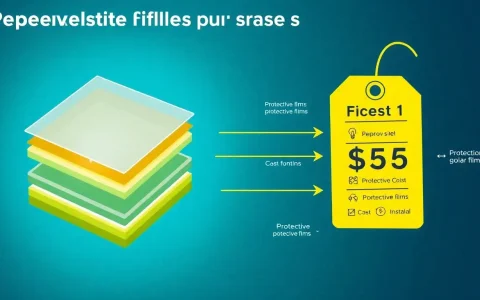 How does the protective film affect the overall cost of perovskite solar cells