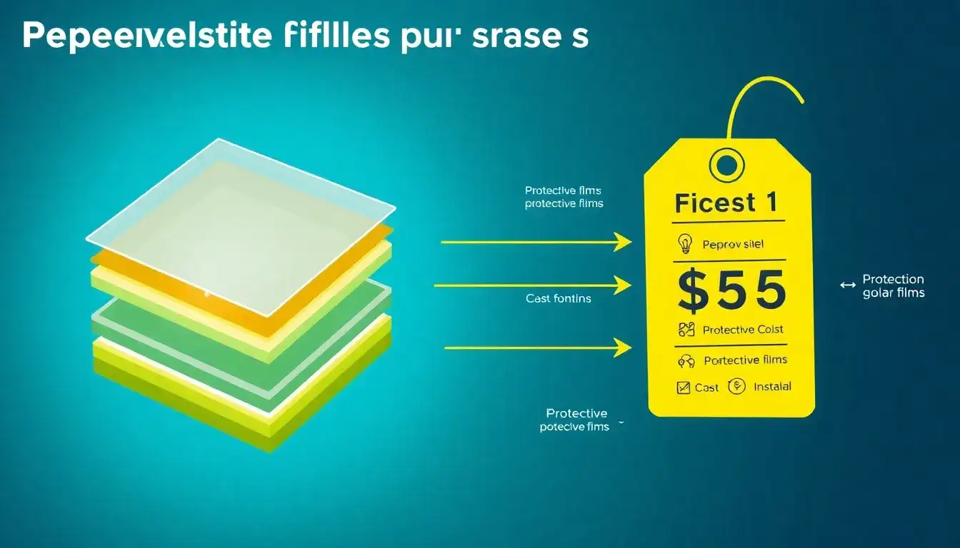 How does the protective film affect the overall cost of perovskite solar cells