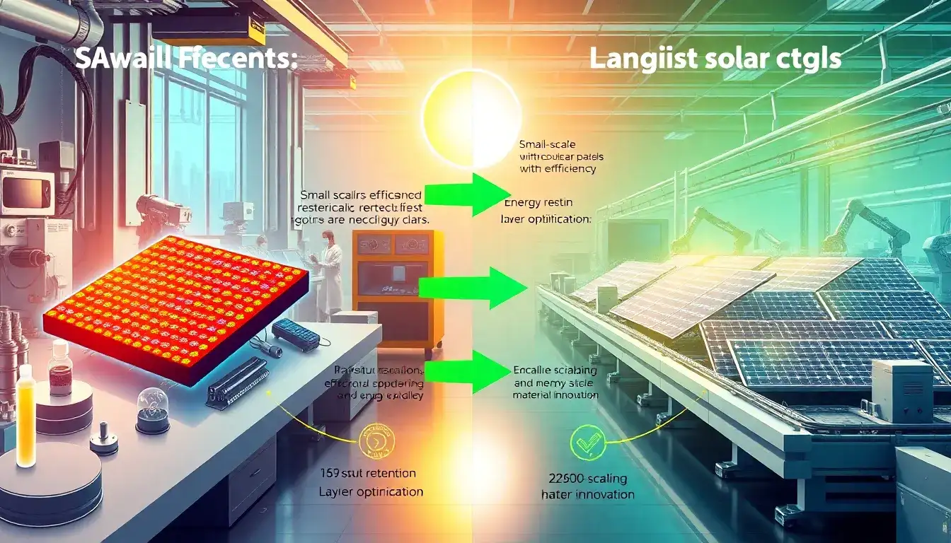 How can the efficiency losses during the transition from lab-scale to large-scale perovskite solar cells be minimized