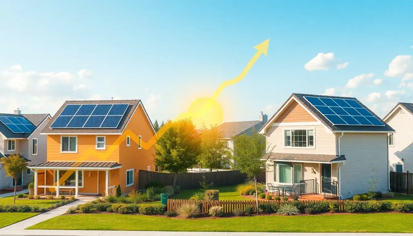 How do financing options for solar panels influence home value