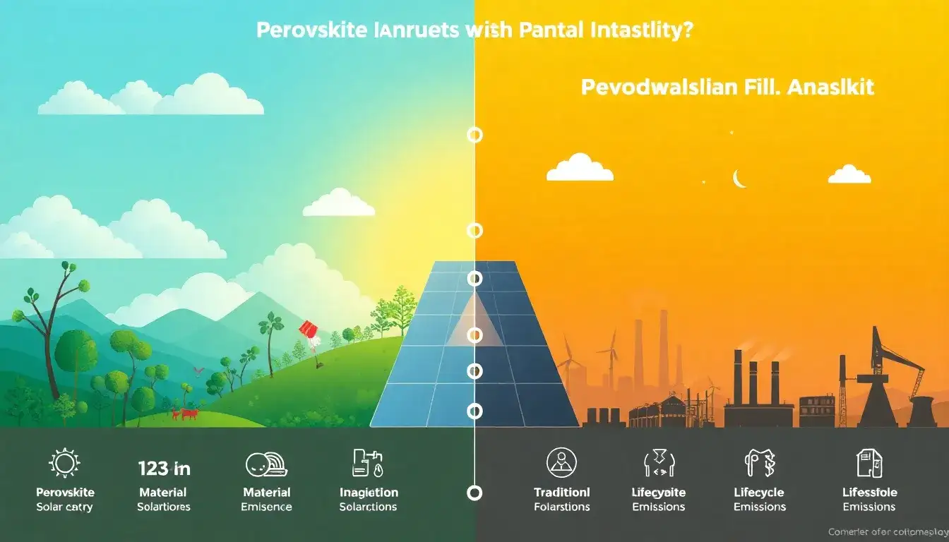 How do the environmental impacts of perovskite-silicon tandem solar cells compare to traditional silicon solar panels